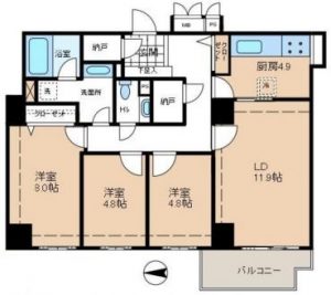 広尾ガーデンヒルズ7F‗間取り図